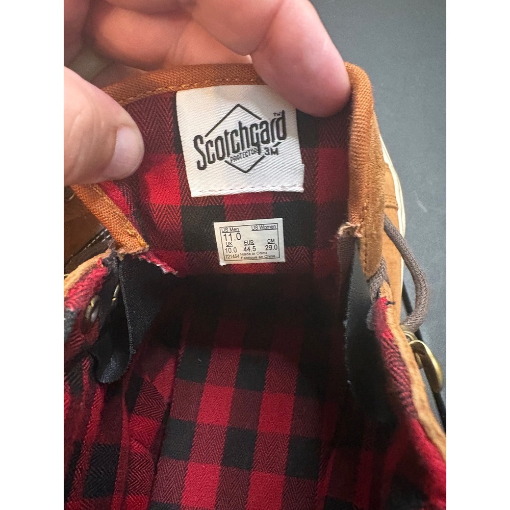 Vans Sk8-Hi MTE Honey Brown Suede Buffalo Plaid Flannel High Top Mens 11 - Picture 7 of 7
